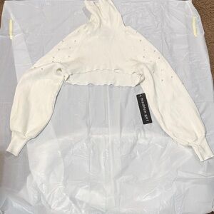 Madden Girl Ivory Sweater with Pearl Details